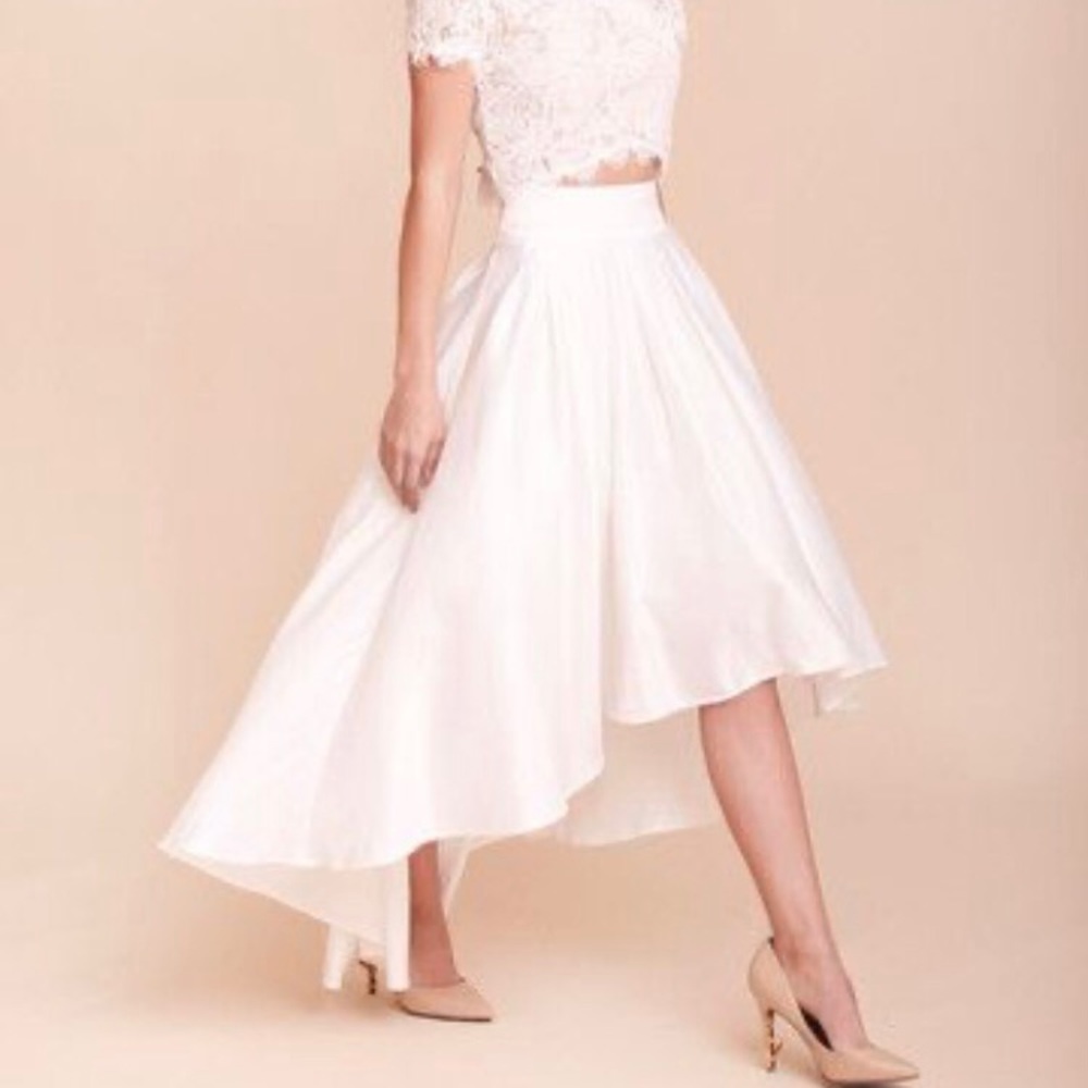 Elias White High Low Skirt